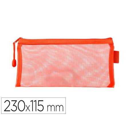 BOLSA ZIPPER BAG LIDERPAPEL POLIESTER TRANSPIRABLE MULTIUSOS TICKET 230X115 MM NARANJA