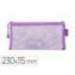 BOLSA ZIPPER BAG LIDERPAPEL POLIESTER TRANSPIRABLE MULTIUSOS TICKET 230X115 MM MORADO PASTEL
