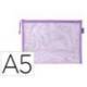 BOLSA ZIPPER BAG LIDERPAPEL POLIESTER TRANSPIRABLE MULTIUSOS DIN A5 MORADO PASTEL