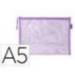 BOLSA ZIPPER BAG LIDERPAPEL POLIESTER TRANSPIRABLE MULTIUSOS DIN A5 MORADO PASTEL