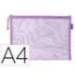 BOLSA ZIPPER BAG LIDERPAPEL POLIESTER TRANSPIRABLE MULTIUSOS DIN A4 MORADO PASTEL