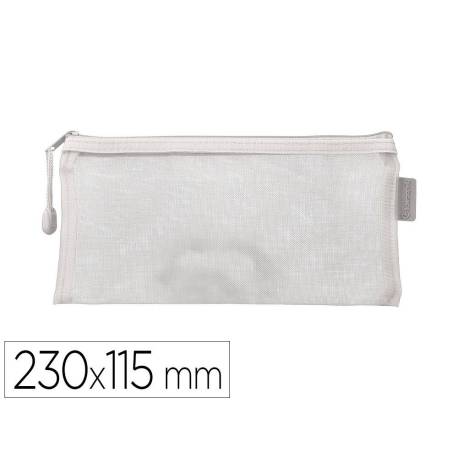 BOLSA ZIPPER BAG LIDERPAPEL POLIESTER TRANSPIRABLE MULTIUSOS TICKET 230X115 MM BLANCO