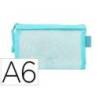 BOLSA ZIPPER BAG LIDERPAPEL POLIESTER TRANSPIRABLE MULTIUSOS DIN A6 AZUL PASTEL