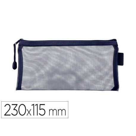 BOLSA ZIPPER BAG LIDERPAPEL POLIESTER TRANSPIRABLE MULTIUSOS TICKET 230X115 MM AZUL MARINO