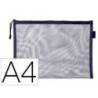 BOLSA ZIPPER BAG LIDERPAPEL POLIESTER TRANSPIRABLE MULTIUSOS DIN A4 AZUL MARINO