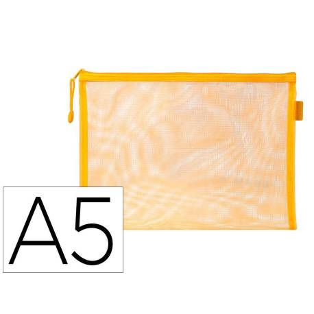 BOLSA ZIPPER BAG LIDERPAPEL POLIESTER TRANSPIRABLE MULTIUSOS DIN A5 AMARILLO