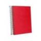 CUADERNO ESPIRAL LIDERPAPEL A5 MICRO PAPERCOAT TAPA FORRADA 140H 75 GR CUADRO5MM 5 BANDAS 6 TALADROS ROJO