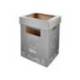 CONTENEDOR PAPELERA RECICLAJE LIDERPAPEL CARTON RECICLADO PARA RESTOS NO RECICLABLES 70 LITROS 450X350X650 MM GRIS