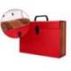 MALETIN LIDERPAPEL CON FUELLE Y ASA CARTON FORRADO 19 DEPARTAMENTOS 255X390X120 MM COLOR ROJO