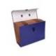 MALETIN LIDERPAPEL CON FUELLE Y ASA CARTON FORRADO 19 DEPARTAMENTOS 255X390X120 MM COLOR AZUL