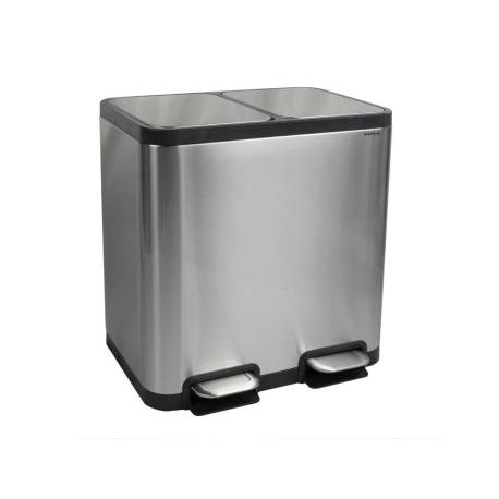PAPELERA METALICA MAUL CYCLE ACERO INOXIDABLE CON PEDAL 20+20 LITROS
