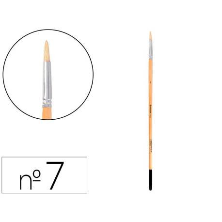 PINCEL PARA PINTURA AL OLEO Y ACRILICA LIDERPAPEL N 7 PUNTA REDONDA DE PELO DE CERDA CERTIFICADO FSC