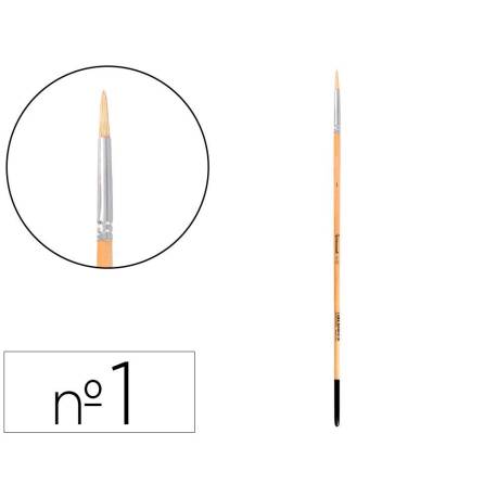 PINCEL PARA PINTURA AL OLEO Y ACRILICA LIDERPAPEL N 1 PUNTA REDONDA DE PELO DE CERDA CERTIFICADO FSC