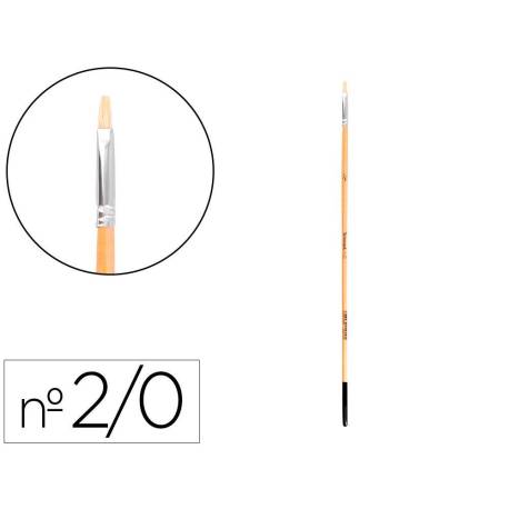 PINCEL PARA PINTURA AL OLEO Y ACRILICA LIDERPAPEL N 00 PUNTA PLANA DE PELO DE CERDA CERTIFICADO FSC