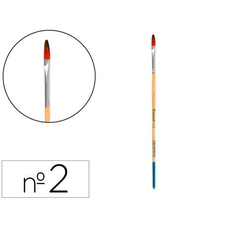 PINCEL PARA PINTURA ACRILICA Y ACUARELA LIDERPAPEL N 2 PUNTA FILBERT / LENGUA GATO DE PELO SINTETICO CERTIFICADO