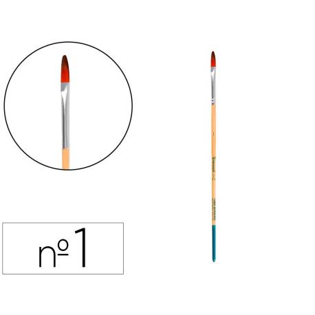 PINCEL PARA PINTURA ACRILICA Y ACUARELA LIDERPAPEL N 1 PUNTA FILBERT / LENGUA GATO DE PELO SINTETICO CERTIFICADO
