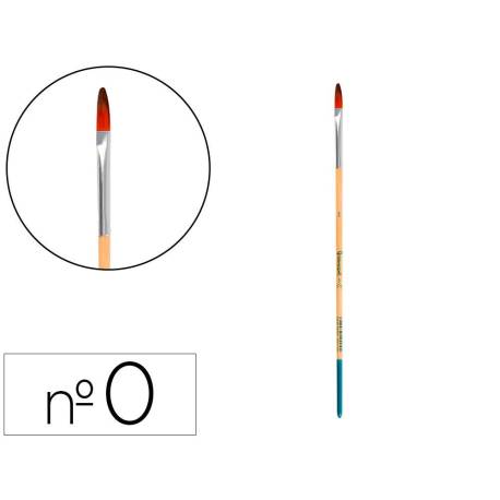 PINCEL PARA PINTURA ACRILICA Y ACUARELA LIDERPAPEL N 0 PUNTA FILBERT / LENGUA GATO DE PELO SINTETICO CERTIFICADO