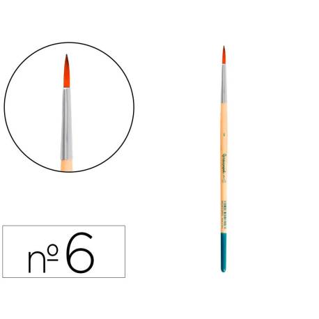 PINCEL PARA PINTURA ACRILICA Y ACUARELA LIDERPAPEL N 6 PUNTA REDONDA DE PELO SINTETICO CERTIFICADO FSC