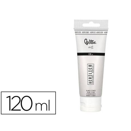 PINTURA ACRILICA LIDERPAPEL TUBO DE PLASTICO DE 120 ML COLOR BLANCO TITANIO