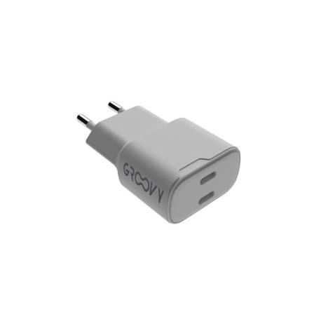 CARGADOR DE PARED GROOVY 2 USB-C CARGA RAPIDA BLANCO
