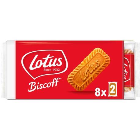 GALLETAS LOTUS BISCOFF CARAMELIZADAS PACK DE 8 BOLSAS DE 2 UNIDADES 124 GR
