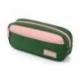 ESTUCHE PORTATODO LIDERPAPEL DUO 2 CREMALLERAS CON BOLSILLOFRONTAL VERDE MILITAR 220X90X50 MM