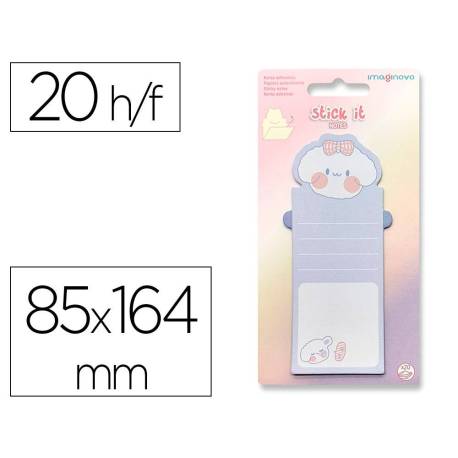 BLOC NOTAS ADHESIVAS IMAGINOVO LETTER CON MENSAJE TRASERO PERRO 20 HOJAS 85X164 MM