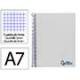 CUADERNO ESPIRAL LIDERPAPEL A7 MICRO WONDER TAPA PLASTICO 100H 90 GR CUADRO 5MM 4 BANDAS GRIS