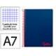 CUADERNO ESPIRAL LIDERPAPEL A7 MICRO WONDER TAPA PLASTICO 100H 90 GR CUADRO 5MM 4 BANDAS COLOR AZUL MARINO