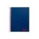 CUADERNO ESPIRAL LIDERPAPEL A7 MICRO WONDER TAPA PLASTICO 100H 90 GR CUADRO 5MM 4 BANDAS COLOR AZUL MARINO