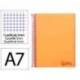 CUADERNO ESPIRAL LIDERPAPEL A7 MICRO WONDER TAPA PLASTICO 100H 90 GR CUADRO 5MM 4 BANDAS COLOR NARANJA