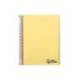 CUADERNO ESPIRAL LIDERPAPEL A7 MICRO WONDER TAPA PLASTICO 100H 90 GR CUADRO 5MM 4 BANDAS COLOR AMARILLO
