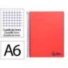 Bloc Liderpapel DIN A6 micro wonder 120 hojas cuadro 5mm 4 bandas tapa plástio 90 gr color rojo