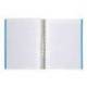 Bloc Liderpapel DIN A6 micro wonder 120 hojas cuadro 5mm 4 bandas tapa plástio 90 gr color azul