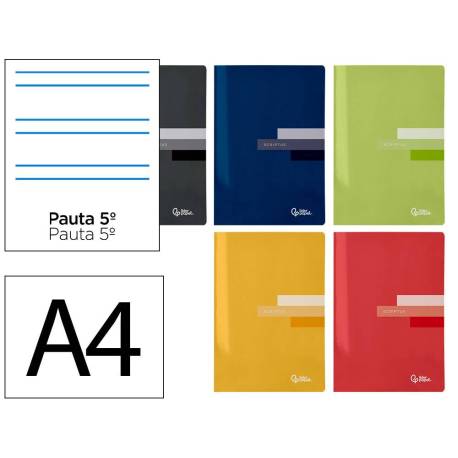 Libreta escolar marca Liderpapel Scriptus rayado Montessori 5mm 48 hojas DIN A4 COLORES SURTIDOS