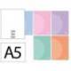 LIBRETA LIDERPAPEL 360 TAPA DE PLASTICO A5 48 HOJAS 90G/M2 LISO SIN MARGEN COLORES PASTEL SURTIDOS