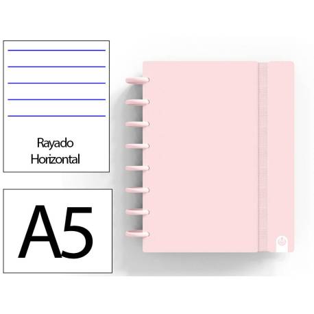 CUADERNO INGENIOX FOAM A5 80H RAYADO HORIZONTAL ROSA PASTEL