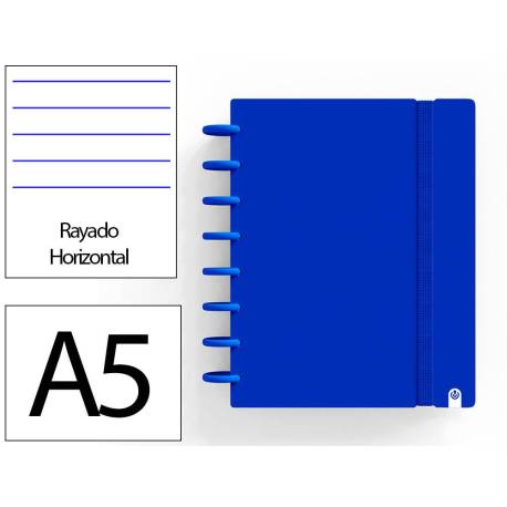CUADERNO INGENIOX FOAM A5 80H RAYADO HORIZONTAL AZUL OSCURO