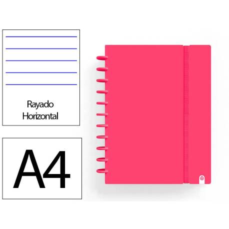 CUADERNO INGENIOX FOAM A4 80H RAYADO HORIZONTAL ROJO