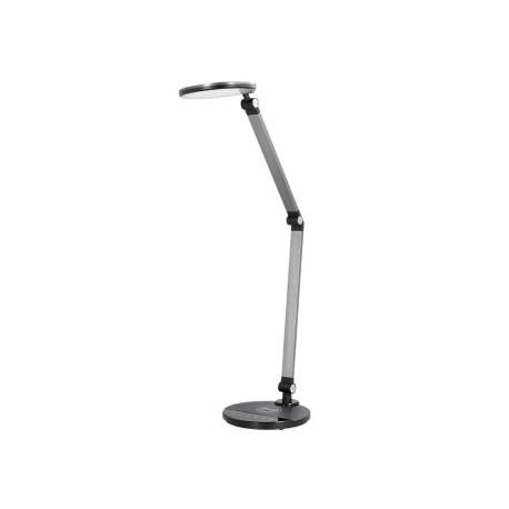 LAMPARA DE OFICINA Q-CONNECT SOBREMESA PROFESIONAL ALUMINIO 9W 120 LED CARGADOR MOVIL COLOR NEGRO