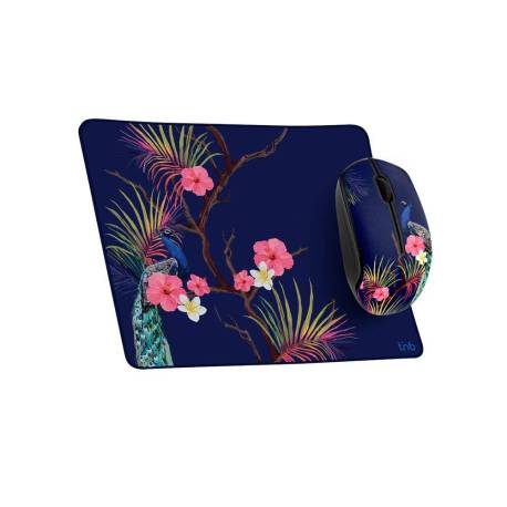 ALFOMBRILLA DE RATON + RATON INALAMBRICO TNB TROPIC OPTICO 1600 DPI