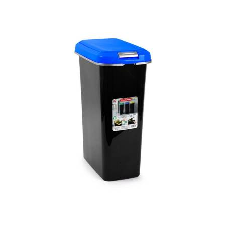 CONTENEDOR PARA RECICLAJE PLASTICFORTE 25 L CON TAPA COLOR AZUL PARCHIS