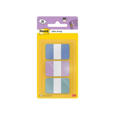BANDERITAS SEPARADORAS RIGIDAS DISPENSADOR POST-IT INDEX STRONG 686-3 COAST 25,4X38.1 MM PACK DE 36