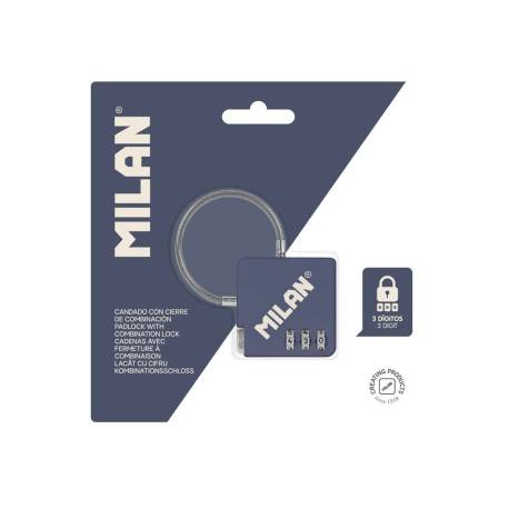 CANDADO MILAN COLECCION 430 SINCE 1918 CON CIERRE DE COMBINACION COLOR AZUL