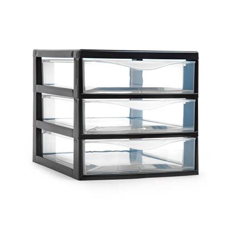 CAJONERA PLASTIFORTE TAJO 3 CAJONES COLOR NEGRO 180X230X170 MM