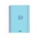 AGENDA ESCOLAR LIDERPAPEL 26-27 ESPIRAL BASIC 2 DIAS PAGINA A5 BILINGUE 70G PAPEL FSC AZUL TURQUESA