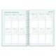 AGENDA ESCOLAR LIDERPAPEL 26-27 ESPIRAL BASIC DIA PAGINA A5 BILINGUE 70G PAPEL FSC TURQUESA