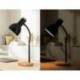 LAMPARA DE ESCRITORIO Q-CONNECT ORION METALICA CON DETALLES DE MADERA BRAZO FLEXIBLE COLOR NEGRO