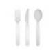 CUBIERTO POLIPROPILENO ARCHIVO 2000 LIBRE BPA PACK 1 CUCHARA + 1 TENEDOR + 1 CUCHILLO 18,5 CM COLOR BLANCO