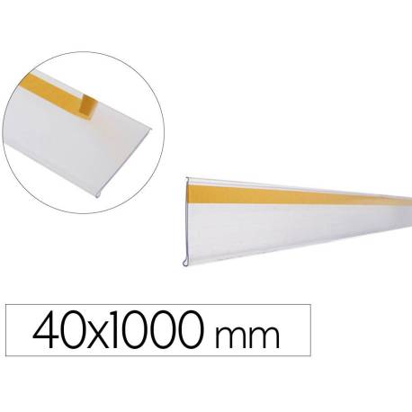 SOPORTE PORTAPRECIOS Q-CONNECT ADHESIVO PARA ESTANTERIA ETIQUETA 40X1000 MM SEMI-TRANSPARENTE